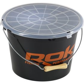   ROK 13-Liter Schwarzer Futtereimer und 4-Liter-Mischteller Set mit Deckel