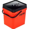 ROK 17 Liter Eckiges Ködereimer-Set mit Einsatz und Deckel Orange