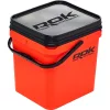ROK 17 Liter Eckiges Ködereimer-Set mit Einsatz und Deckel Orange