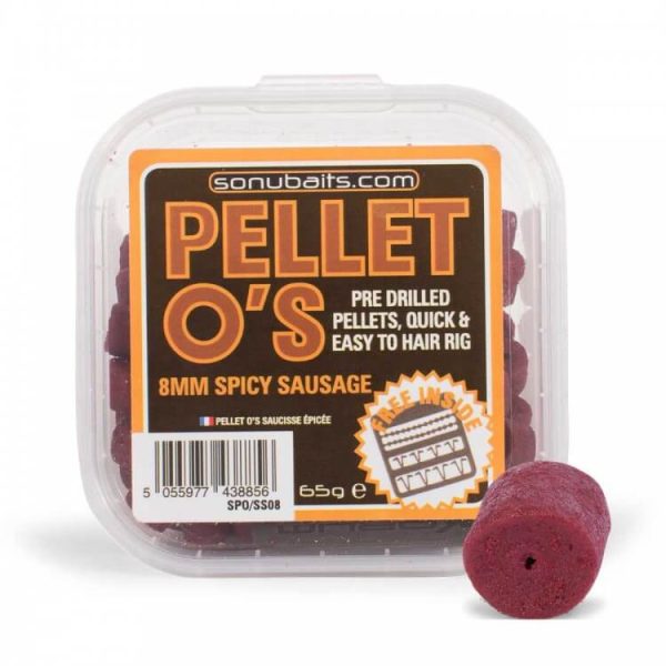Sonubaits Pellet Os 8mm - Spicy Sausage (S0810006) gebohrtes Hakenpellet