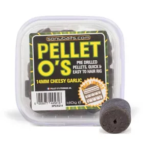   Sonubaits Pellet Os 14mm - Cheesy Garlic (S0960004) vorgebohrter Hakenpellet