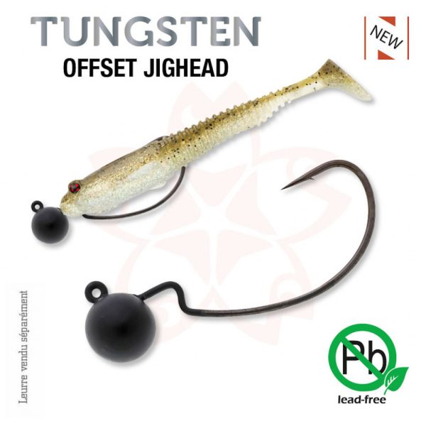 Sakura - TUNGSTEN OFFSET JIGHEAD 3/32 - 2,7G / Hook #2/0 x 2pcs (Farbe Schwarz) - JIG Kopf