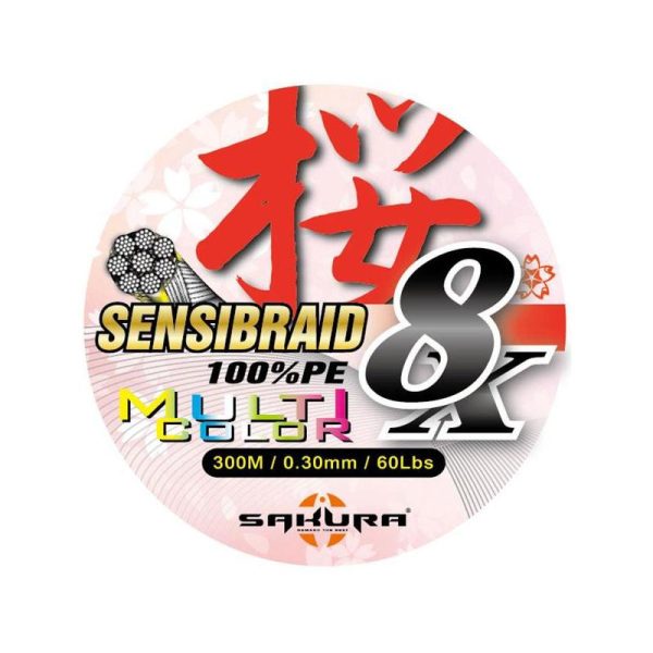 Sakura Sensibraid X8 Multi 0,12mm 300m Geflochtene Hauptschnur