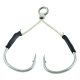 Sakura Hooks Twin Assist Hook SW 601 TI 1/0 Öhr, Widerhaken Spinn-Offset-Haken 2 Stk.