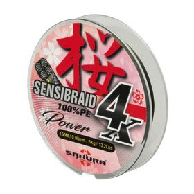   Sakura Sensibraid 4 geflochtene Schnur - CHART 150 M - 0.10 mm / 7Kg / 15.4Lbs