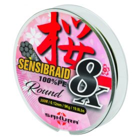  Sakura Sensibraid 8 geflochtene Schnur - GREEN 300 M - 0.10 mm / 7Kg / 15.4Lbs