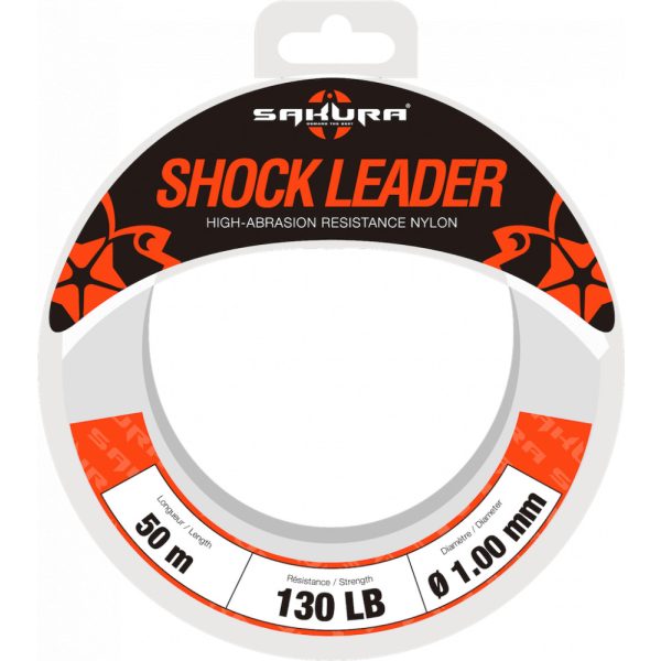 Sakura - SHOCK LEADER KLAR 50 M - 0.80 mm / 80 Lb. Test - Vorfachschnur - Fluorocarbon