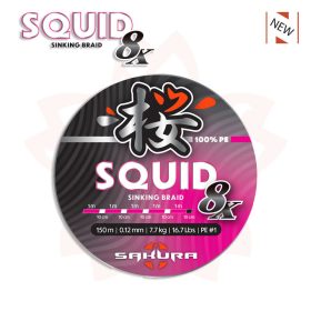   Sakura - SQUID 8 PINK 150M - PE 0.8 / 0.10 mm / 6 Kg - 13.2Lbs - Hauptschnur - Geflochtene Schnur
