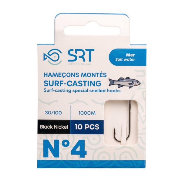 SRT Surf-Casting Special 0,45mm 100cm Monofil 2/0 Vorgebundener Haken 10 Stk