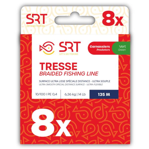 Sert Tresse 8x SRT Moosgrüne Geflochtene Schnur 0,24mm 135m