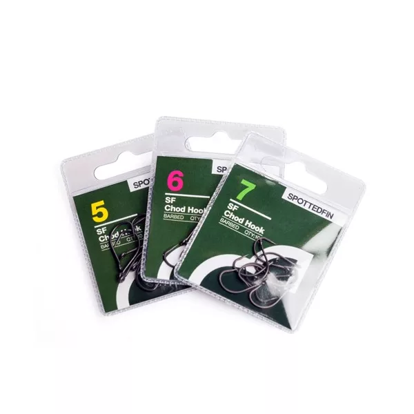 Spotted Fin Chod Barbed Haken mit Widerhaken Größe 7