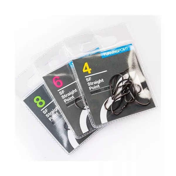 Spotted Fin Haken mit gerader Spitze und Widerhaken - Größe 6