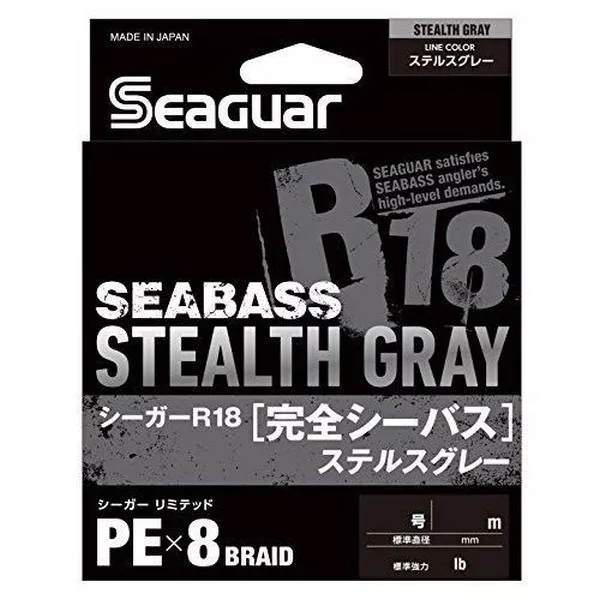 Seaguar R18 Kanzen Seabass Stealth Gray 150m 1,0Gou Geflochtene Hauptschnur