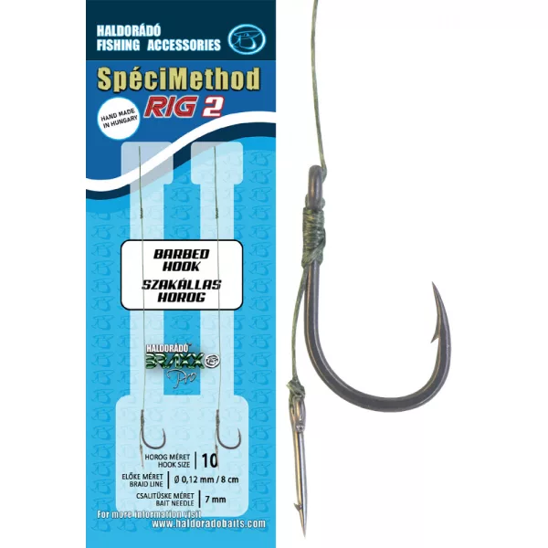 Haldorádó SpéciMethod Rig2 Braid 10 Mit Öse, mit Widerhaken, Geflochtener Vorgebundener Haken