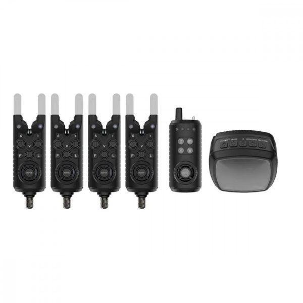 Sonik Gizmo2 Bissanzeiger 4+1 + Bivy Lampe Elektronisches Bissanzeiger-Set