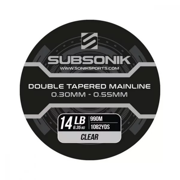 Subsonik Double Tapered Main Line Clear 12Lb 990m (3X330) Verjüngende monofile Hauptschnur