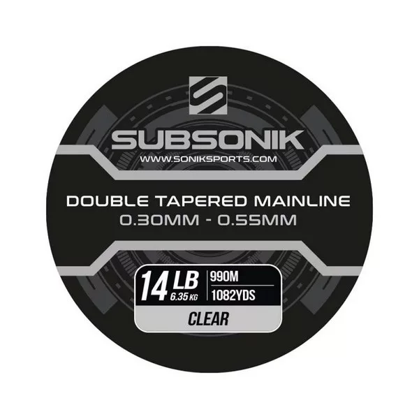 Subsonik Double Tapered Main Line Clear 14Lb 990m sich verjüngende Monofil-Hauptschnur