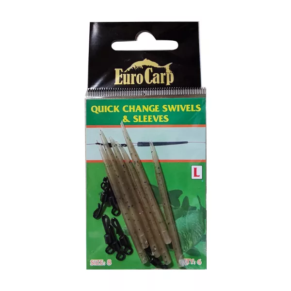 EuroCarp Schnellwechselwirbel mit Silikon Anti-Tangle-Hülse