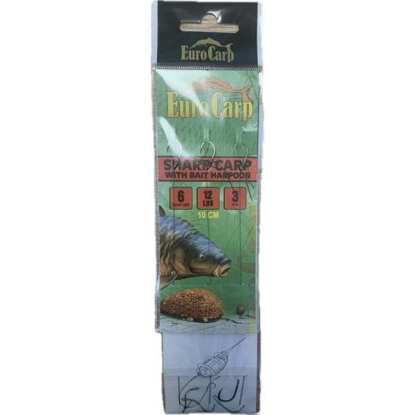 EuroCarp Vorgebundenes Feeder-Vorfach mit Köderspiess Sharp #6