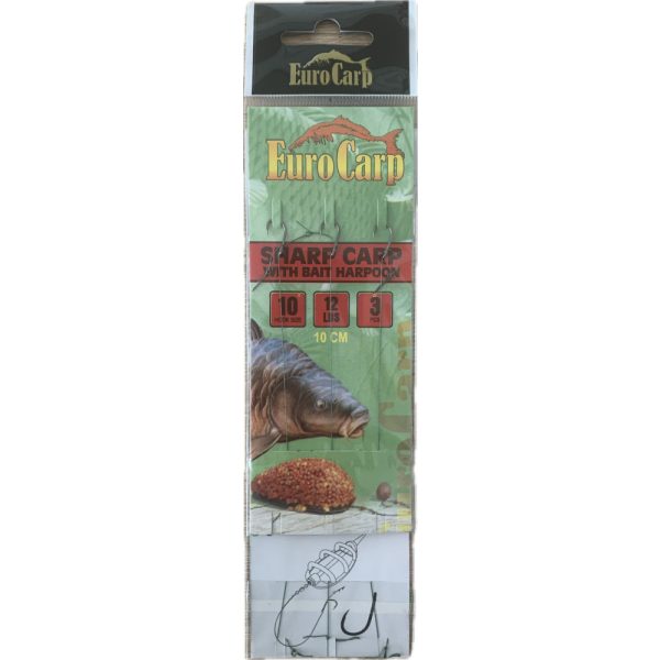 EuroCarp Vorgebundenes Feeder-Vorfach mit Köderspiess Sharp #10