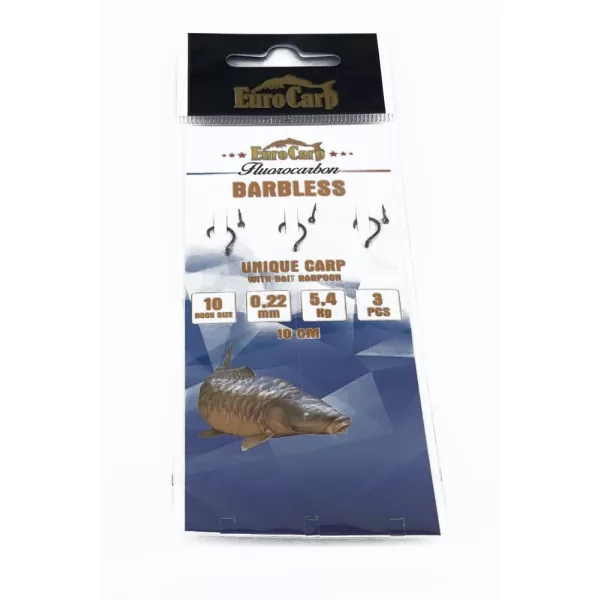 EuroCarp Vorgebundenes Monofil-Feeder-Vorfach mit Ködernadel - Unique Carp 10