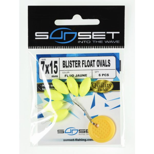 Sunset - BLISTER FLOAT OVAL FLUO YELLOW 5x10mm - Stopper