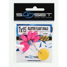 Sunset - BLISTER FLOAT OVALS FLUO PINK 7x15mm - Stopper