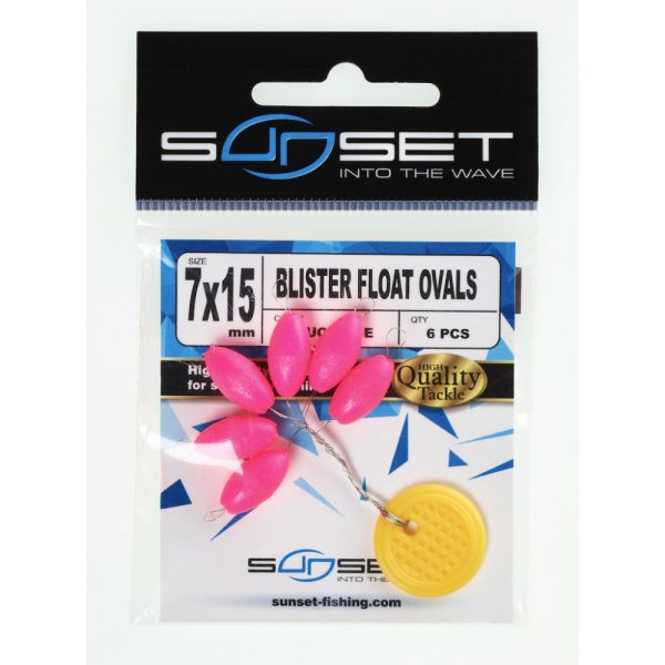 Sunset - BLISTER FLOAT OVALS FLUO PINK 7x15mm - Stopper