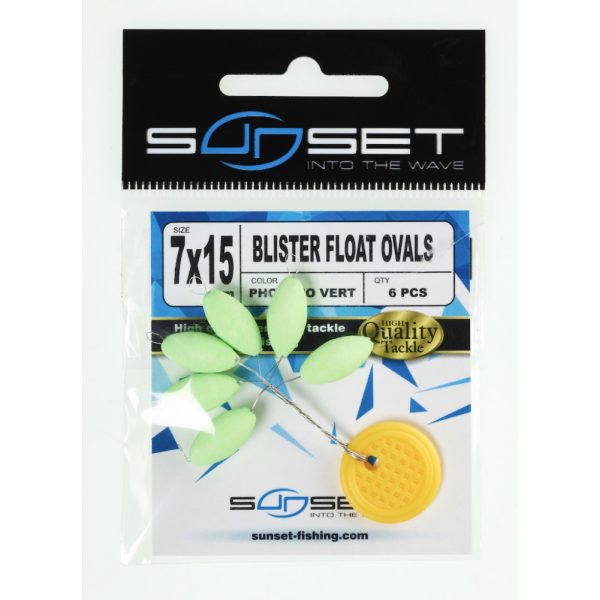 Sunset - BLISTER FLOAT OVALS PHOSPHO GREEN 5x10mm - Stopper