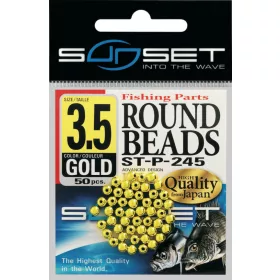Sunset - HARD ROUND BEADS GOLD 4mm X40 - Gummikugel