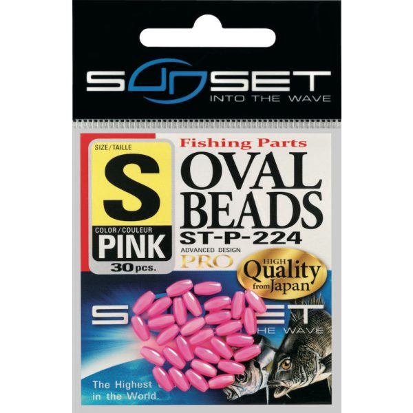 Sunset - HARD OVAL BEADS PINK 8x3,8mm X25 - Gummikugel