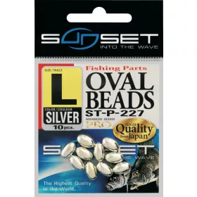 Sunset - HARD OVAL BEADS SILVER 8x3,8mm X20 - Gummikugel