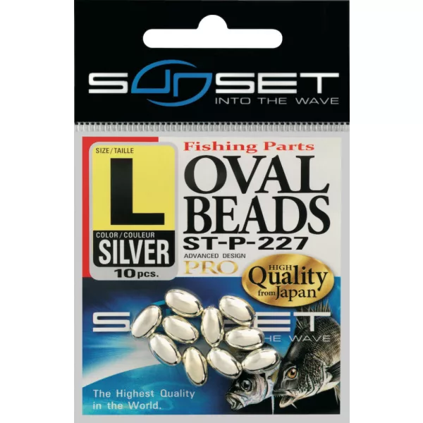 Sunset - HARD OVAL BEADS SILVER 8x3,8mm X20 - Gummikugel