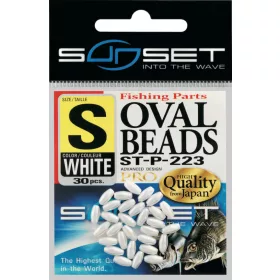 Sunset - HARD OVAL BEADS WHITE 8x3,8mm X25 - Gummikugel