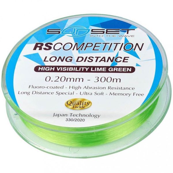 Sunset - RS COMPETITION LONG DISTANCE HI-VISIBILITY LIME GREEN 0,14mm 300M - Monofile Schnur