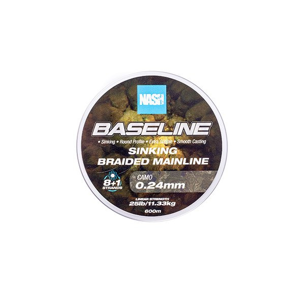 Nash Baseline Sinking Camo 0.20mm 600m Geflochtene Hauptschnur
