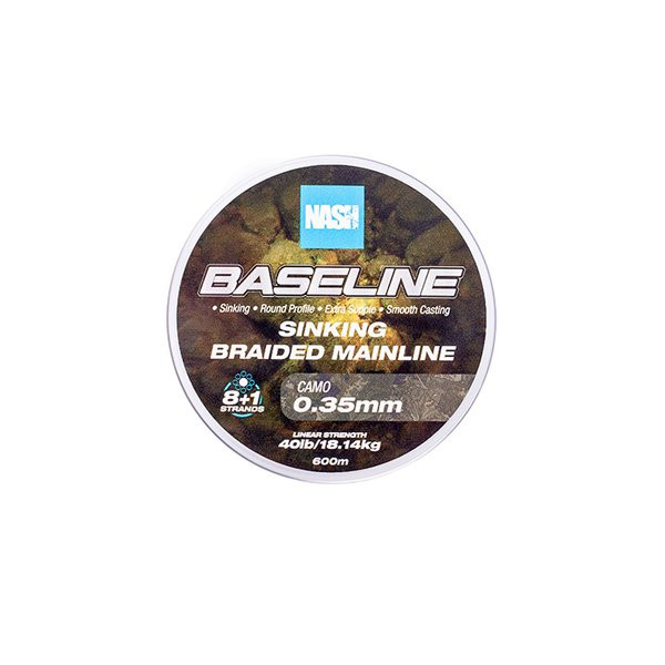 Nash Baseline Sinking Camo 0.35mm 600m Geflochtene Hauptschnur