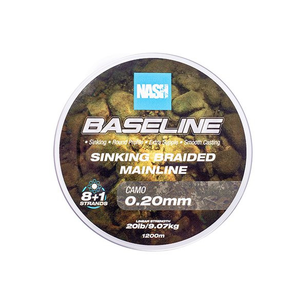 Nash Baseline Sinking Camo 0.20mm 1200m Geflochtene Hauptschnur
