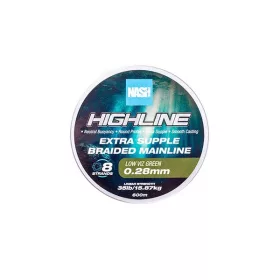   Nash Highline Extra Supple Low Víz Grün 0.28mm 600m Geflochtene Hauptschnur