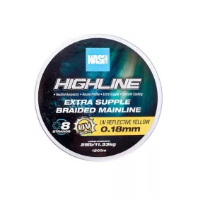   Nash Highline Extra Supple UV Yellow 0.18mm 1200m Geflochtene Hauptschnur