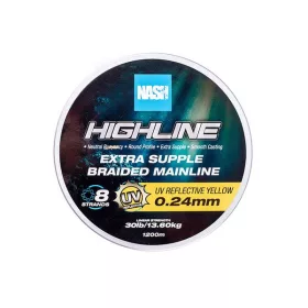   Nash Highline Extra Supple UV Yellow 0.24mm 1200m Geflochtene Hauptschnur