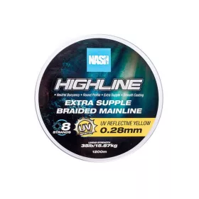   Nash Highline Extra Supple UV Yellow 0.28mm 1200m Geflochtene Hauptschnur