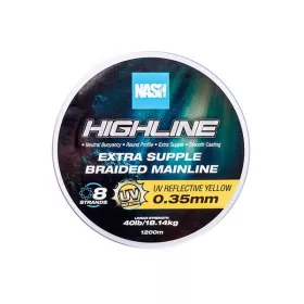 Nash Highline UV Gelb 0,35mm 1200m Geflochtene Hauptschnur