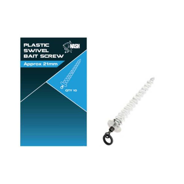 Nash PLASTIC SWIVEL BAIT SCREW 21 MM - Kunststoff-Köderbefestigung mit Wirbel
