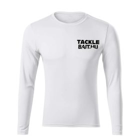TackleBait Langarm-T-Shirt mit Logo, Weiß 3XL