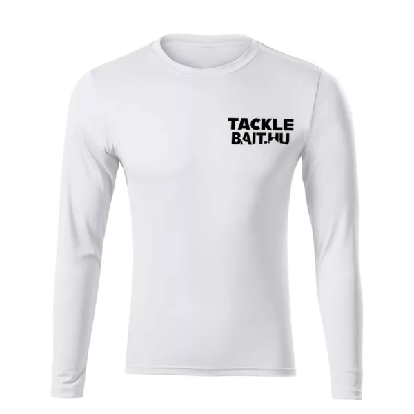 TackleBait Langarm-T-Shirt mit Logo, Weiß 3XL
