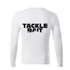 TackleBait Langarm-T-Shirt mit Logo, Weiß 3XL