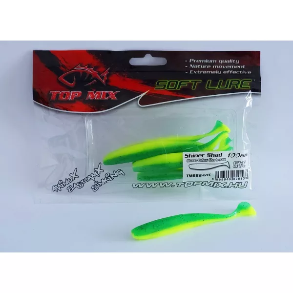 Top Mix Shiner Shad Green-Yellow Chartreuse 10,0cm Kunststoffköder 6 Stk.