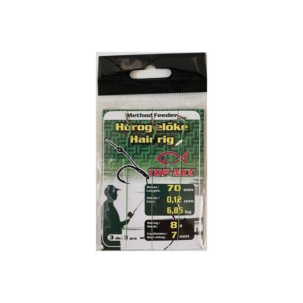 Top Mix Method Feeder 8 Geflochtener, vorgebundener Haken mit Öse und Widerhaken, mit Köderspike 3db