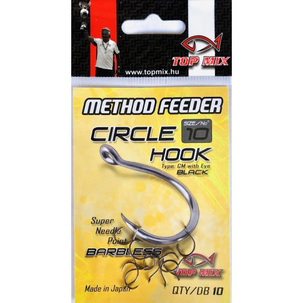 Top Mix Method Feeder Circle 10 geöhrte, widerhakenlose Karpfenhaken 10 Stk.
